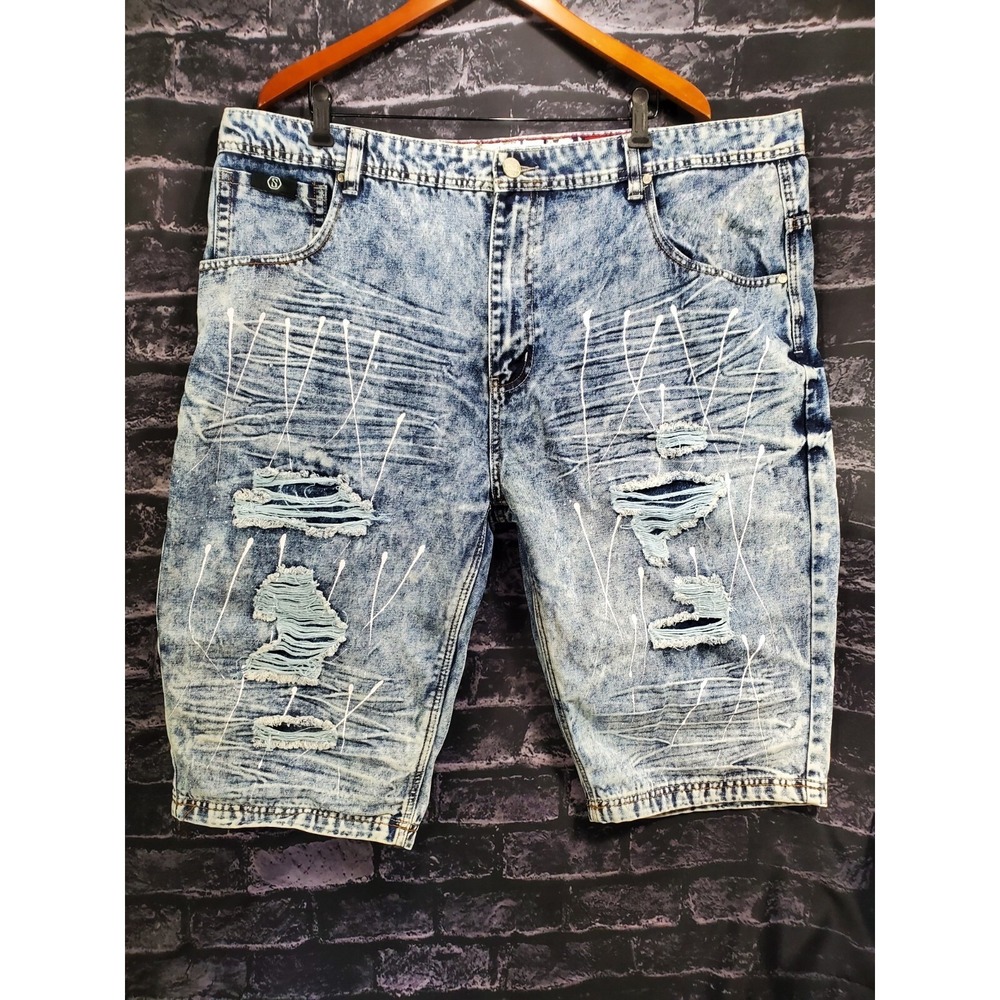 Switch Remarkable Shorts Mens 44 Acid Wash Distressed Paint‎ Splatter Cotton Y2K